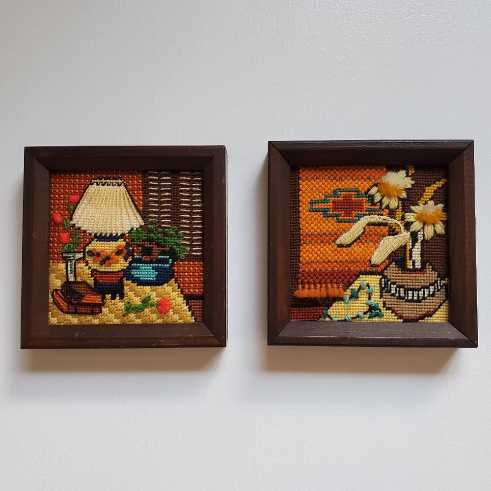 Vintage Handmade Wall Decor 70's Style Woven Art